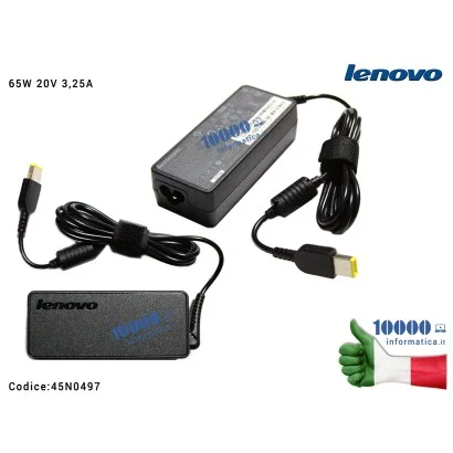 45N0497 Alimentatore LENOVO 65W 20V 3,25A [11 x 3mm] rettangolare