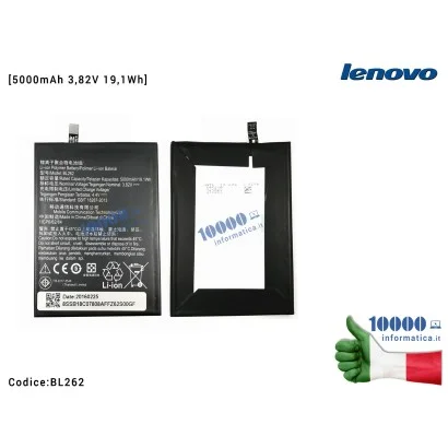 BL262 Batteria 1ICP6/62/84 LENOVO Vibe P2 P2C72 [5000mAh 3,82V 19,1Wh]