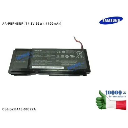 BA43-00322A Batteria AA-PBPN8NP SAMSUNG NP700Z NP700Z3A NP700Z3C NP700Z4A [14,8V 65Wh 4400mAh]