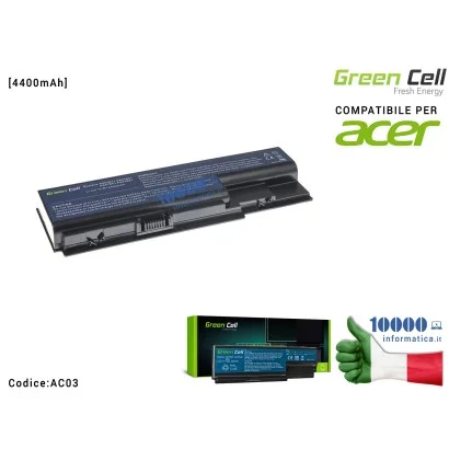 AC03 Batteria AS07B31 Green Cell Compatibile per ACER Aspire 7720 7535 6930 5920 5739 5720 5520 5315 5220 [4400mAh] AS07B31 A...