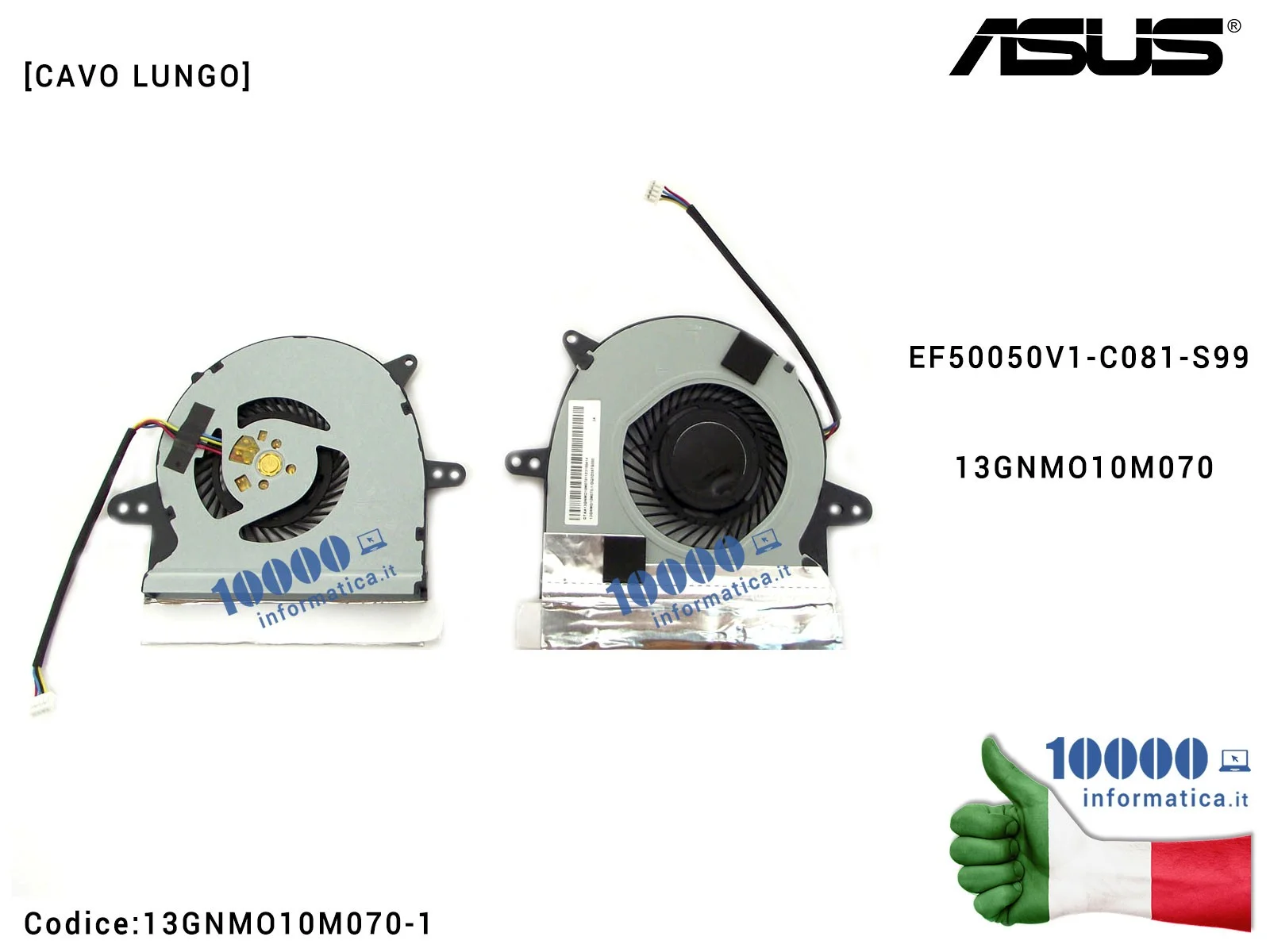 13GNMO10M070-1 Ventola di Raffreddamento Fan CPU ASUS F501U X501U EF50050V1-C081-S99 13GNMO10M070