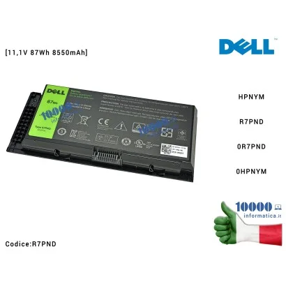 R7PND Batteria HPNYM DELL Precision 6600 M4700 M6600 M6700 [11,1V 87Wh 8550mAh] 0R7PND 0HPNYM