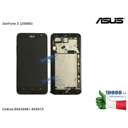 Display LCD con Vetro Touch Screen ASUS ZenFone 2 (Z008D) [NERO] (CON FRAME)