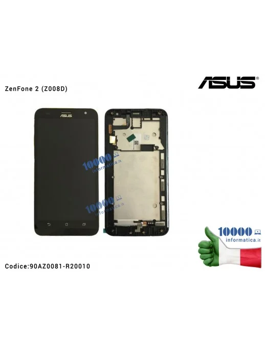 90AZ0081-R20010 Display LCD con Vetro Touch Screen ASUS ZenFone 2 (Z008D) [NERO] (CON FRAME)