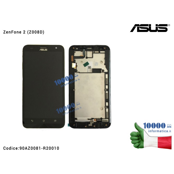 Display LCD con Vetro Touch Screen ASUS ZenFone 2 (Z008D) [NERO] (CON FRAME)