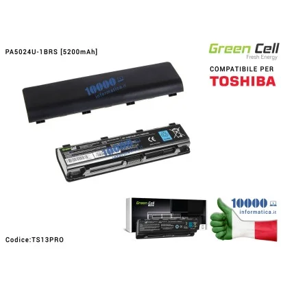 TS13PRO Batteria PA5024U-1BRS Green Cell PRO Compatibile per TOSHIBA Satellite C850 L850 C855 L855 [5200mAh]