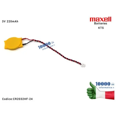 CR2032HF-24 Batteria Tampone RTC CMOS BIOS CR2032HF-24 3V 220mAh KTS HP COMPAQ CQ56 CQ62 G56 G62 G72