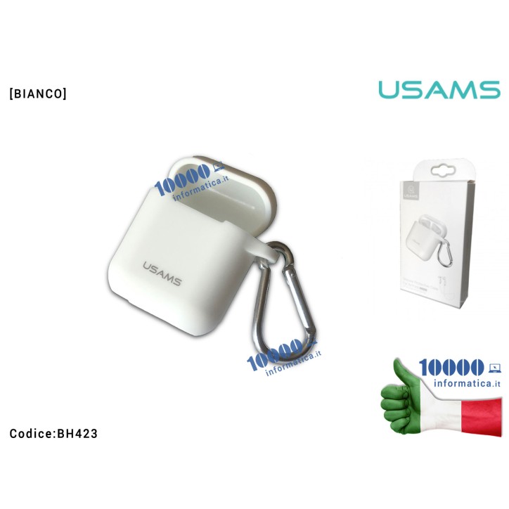 CUSTODIA PROTETTIVA PER APPLE AIR PODS PRO APPLE US-BH423 USAMS Custodia Apple AirPods USAMS US-BH423 Silicone [BIANCA] BH423