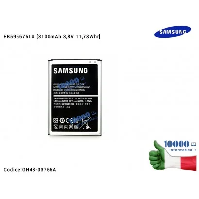 Batteria EB595675LU SAMSUNG Galaxy Note 2 GT-N7100 [3100mAh 3,8V 11,78Whr]