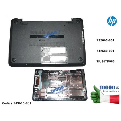 743615-001 Bottom Case Scocca Inferiore HP Pavilion 15-N 15-N200 15-N265SA 15-N031SA 15-N000 732065-001 742580-001 3IU86TP003