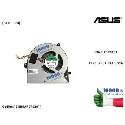 13NB0AP0T02011 Ventola di Raffreddamento Fan CPU ASUS ROG Strix GL502VT GL502V 13N0-TDP0101EF75070S1-C410-S9A
