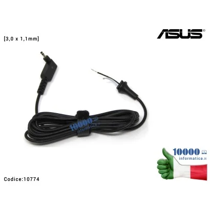 10774 Cavo Alimentazione con Connettore per Alimentatore ASUS [3,0 x 1,1mm] (1,5mt) Transformer Book T200TA T300FA T300CHI