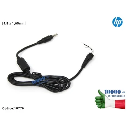 10776 Cavo Alimentazione con Connettore per Alimentatore HP [4,8 x 1,65mm] (1,2mt) Envy 4 6 Sleekbook 14 15