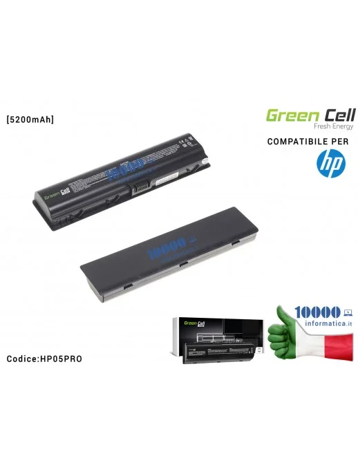 HP05PRO Batteria HSTNN-LB42 Green Cell PRO Compatibile per HP DV2000 DV6000 DV6500 DV6700 Compaq Presario 3000 [5200mAh]
