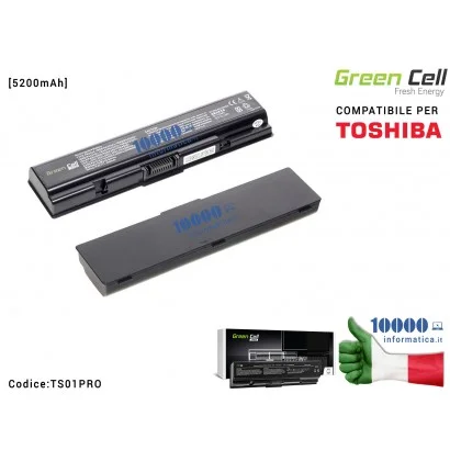 TS01PRO Batteria PA3534U-1BAS Green Cell PRO Compatibile per TOSHIBA Satellite A200 A300 A500 L200 L300 L500 [5200mAh]