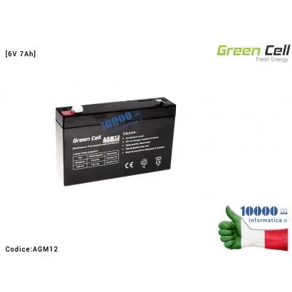 AGM12 Batteria Green Cell Compatibile per UPS AGM [6V 7Ah]