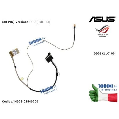 14005-02540200 Cavo Flat LCD ASUS [FHD] [30 PIN] ROG Strix GL503V GL503VD GL503VM FX503V FX503VD FX503VM (Full-HD) DD0BKLLC10...