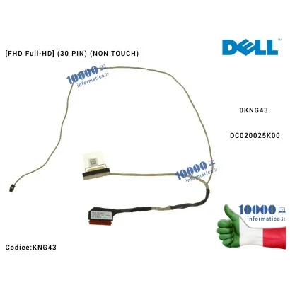 KNG43 Cavo Flat LCD DELL [30 PIN] (FHD) Inspiron 15-5000 3559 5555 5558 5559 5758 Vostro 3558 3559 (Full-HD) 0KNG43 CN-0KNG43...