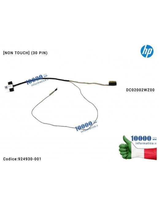 924930-001 Cavo Flat LCD HP Pavilion 15-BS 15-BW 250 G6 255 G6 TPN-C129 TPN-C130 (30 PIN) DC02002WZ00 924930-001