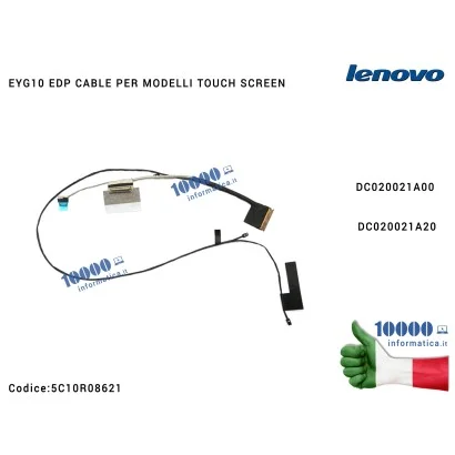 5C10R08621 Cavo Flat LCD LENOVO Yoga 530-14 530-14IKB (81EK) 530-14ARR (81H9) Flex 6-14IKB (81EM) Flex 6-14ARR (81HA) DC02002...