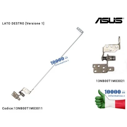 13NB00T1M03011 Cerniera Hinge ASUS [DX] [Versione 1] X550LD F550 X550C K550C A550C X550V X550VP X550LA (spesso) [LATO DESTRO]...