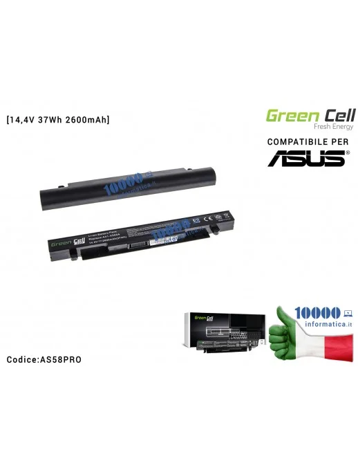 AS58PRO Batteria A41-X550A Green Cell PRO Compatibile per ASUS A450 A550 R510 R510CA X550 X550CA X550CC X550VC [2600mAh]