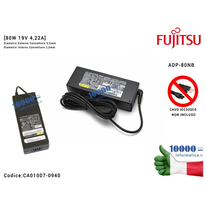 Alimentatore FUJITSU Amilo D6820 D8820 Lifebook C1110D [80W 19V 4,22A] ADP-80NB