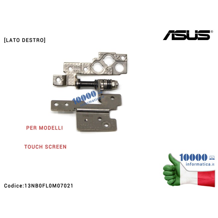 Cerniera Hinge ASUS [DX] [TOUCH] VivoBook Pro 15 X580 X580NV X580BP X580V X580VD X580VE X580U A580 A580U [LATO DESTRO]