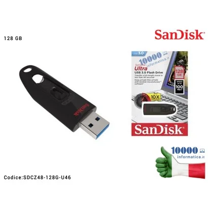 SDCZ48-128G-U46 Chiavetta USB Pen Drive SANDISK Cruzer Ultra USB 3.0 [128 GB] SDCZ48-128G-U46