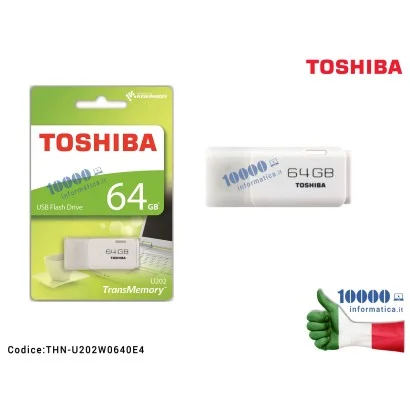 THN-U202W0640E4 Chiavetta USB Pen Drive TOSHIBA TranMemory U202 HAYABUSA USB 2.0 [64 GB]