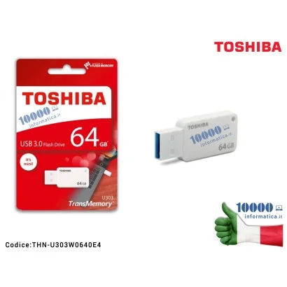 THN-U303W0640E4 Chiavetta USB Pen Drive TOSHIBA TranMemory U303 AKATSUKI USB 3.0 [64 GB]