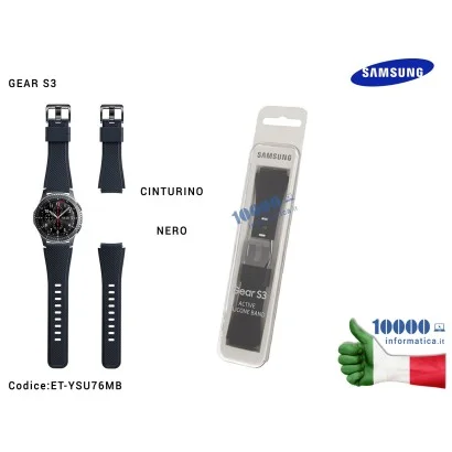 ET-YSU76MB Cinturino Orologio (NERO) SAMSUNG GEAR S3 SM-R770 [CONFEZIONATO]