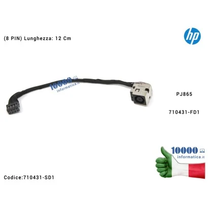 710431-SD1 Connettore DC Power Jack PJ865 HP ProBook 450 G0 440 G1 440 G2 450 G1 450 G2 455 G1 455 G2 470 G1 470 G2 (8 PIN) 7...