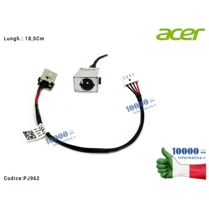 50.MVHN7.002 Connettore DC Power Jack PJ962 ACER Extensa 2511 2520 Aspire E5-522 E5-532 E5-552 E5-573 V3-574 Travelmate P257-...