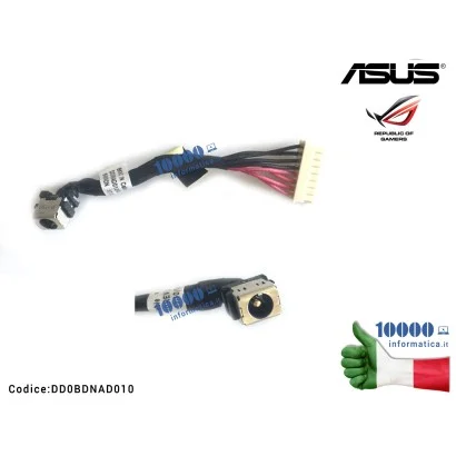 DD0BDNAD010 Connettore di Alimentazione DC Power Jack ASUS ROG Strix GL703VD GL703VM GL503 FX503 GL703