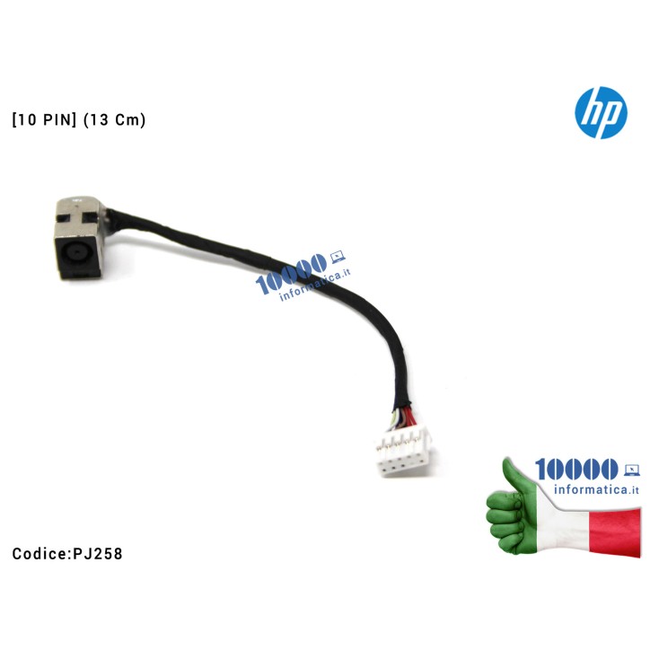 Connettore DC Power Jack PJ258 HP DV6-3000 [10 PIN] (13 cm)