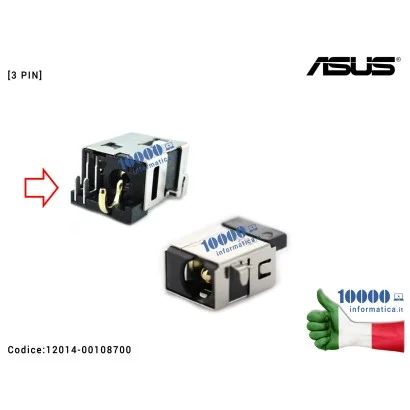 12014-00108700 Connettore di Alimentazione DC Power Jack ASUS [3 PIN] F555L X555LA X555LB X555LD X555LF X555LJ X555LN X555UB ...