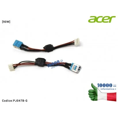 PJ047B-G Connettore di Alimentazione DC Power Jack PJ047G (90W) ACER Aspire 5720 5720G 5720Z 5720ZG 5310 5310G 5315 ICL50 ICW...