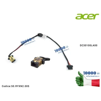 50.RYXN2.005 Connettore di Alimentazione DC Power Jack PJ603 ACER Aspire S5-391 DC30100LA00