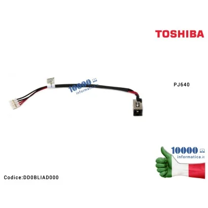 DD0BLIAD000 Connettore di Alimentazione DC Power Jack PJ640 TOSHIBA Satellite L50-B L55-B L55T-B DD0BLIAD000