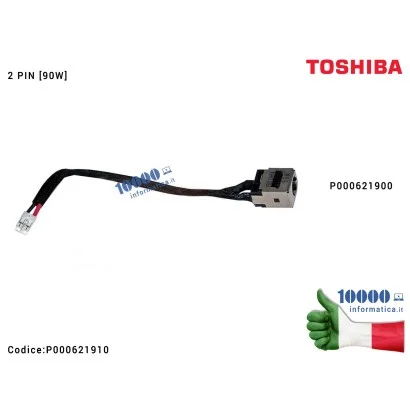 P000621910 Connettore di Alimentazione DC Power Jack TOSHIBA Satellite Pro R50-B R50-B-12Q R50-B-109 [2 PIN] P000621900