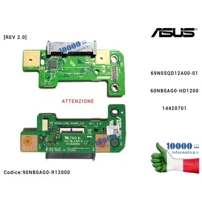 90NB0AG0-R12000 Connettore HDD Board Hard Disk [REV 2.0] ASUS 60NB0AG0-HD1200 F555U F555UA F555UJ X555U X555UJ K555UJ 69N0SQD...