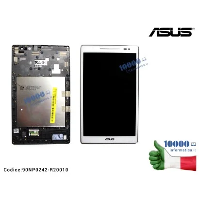 90NP0242-R20010 Display LCD con Vetro Touch Screen ASUS ZenPad 8.0 Z380 Z380KL Z380C Z380CX (P024) [BIANCO] (CON FRAME)