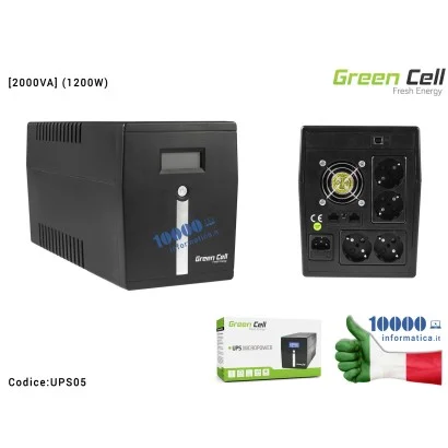 UPS05 Gruppo di Continuità Green Cell UPS Micropower [2000VA] (1200W)