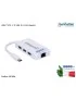 507608 Hub USB-C TYPE-C 3 porte USB 3.0 con Adattatore Ethernet LAN RJ45 1 Gigabit MANHATTAN