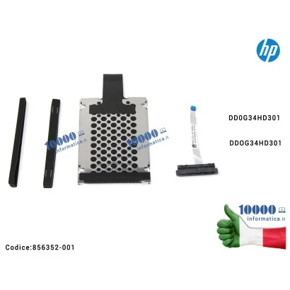 856352-001 KIT Supporto Caddy + Cavo Connettore HDD Hard Disk HP Pavilion 15-AU 15-AW DD0G34HD301 DDOG34HD301