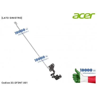 33.GF3N7.001 Cerniera Hinge [SX] ACER Aspire E5-475 E5-475G TravelMate P249 TMP249-G2-M TMP249-G2-MG TMP249-M [LATO SINISTRO]...