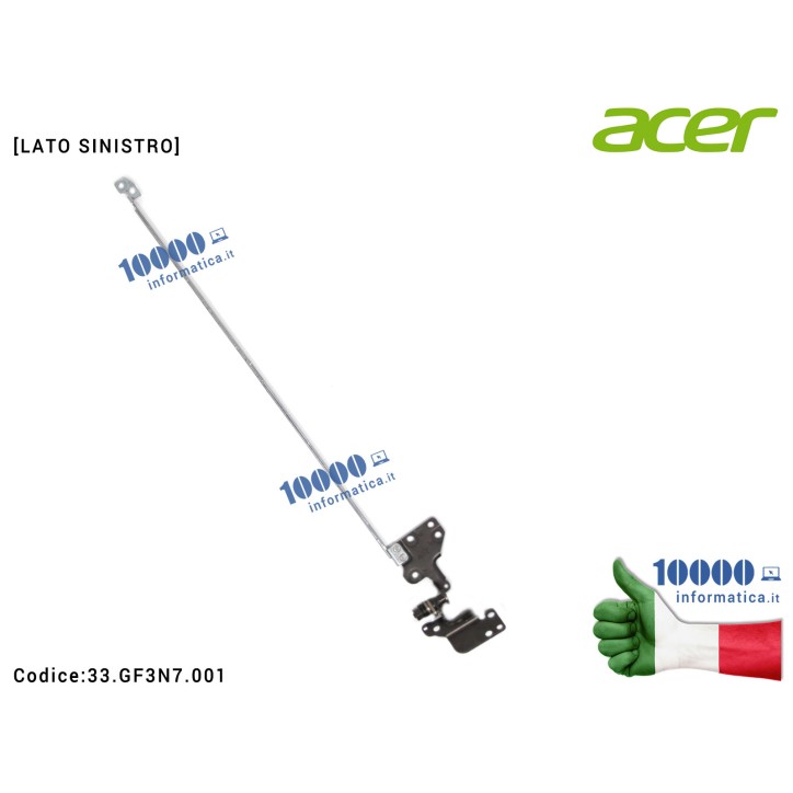 Cerniera Hinge [SX] ACER Aspire E5-475 E5-475G TravelMate P249 TMP249-G2-M TMP249-G2-MG TMP249-M [LATO SINISTRO] 33.GF3N7.001 33GF3N7001