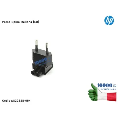 822328-004 PLUG [EU] Spina Presa per Alimentatore HP 15W 5,25V 3A [USB-C] Pro Tablet 608 G1 Pavilion X2 10-n X2 210 G1 TPN-DA...