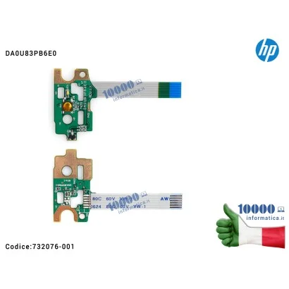 732076-001 Pulsante Tasto Accensione Power Board HP 14-N 15-N 15-F DA0U83PB6E0 DA0U83PB6B0